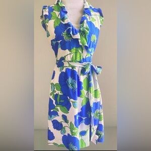 Kate Spade Blue and Green Floral Wrap Dress (rare) (never worn)